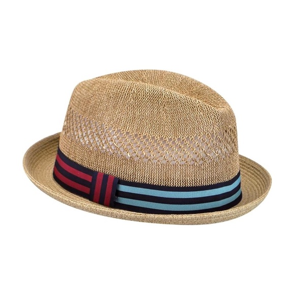Bailey Berle Men's Straw Fedora Crochet Toyo Beige Tan Hat Size Large NEW - Picture 2 of 9